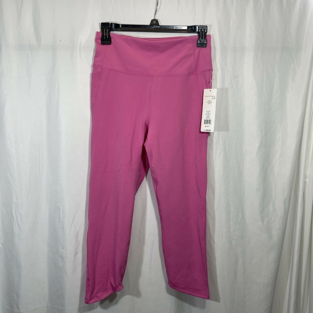 NWT‎ $58 Nanette Lepore Play Super Pink High Waist Crop Leggings [ Small ]